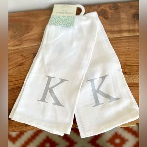 NWT Set of 2 “K” Monogram Cynthia Rowley Dish Towels
